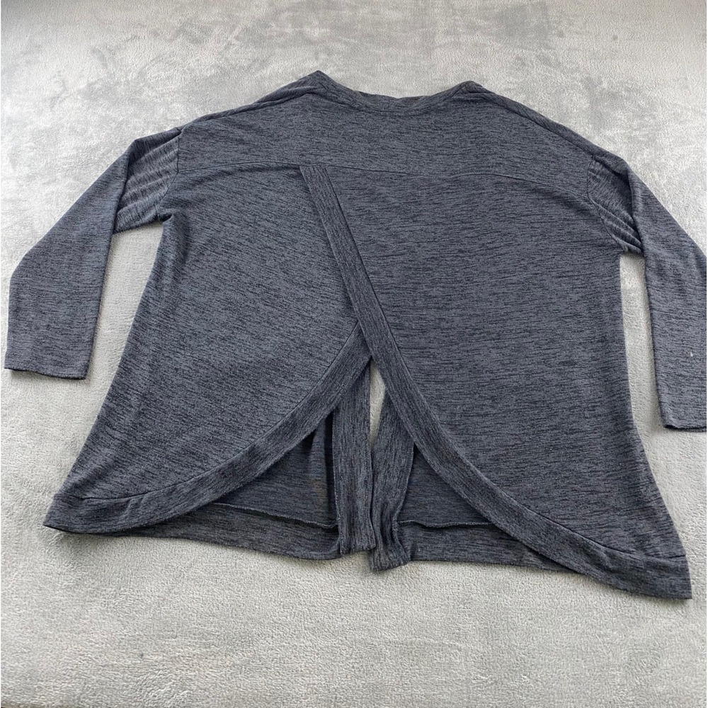 Xersion Womens XL Gray Heathered Open‎ Front Cardigan Pockets Criss Cross Back - Picture 16 of 16